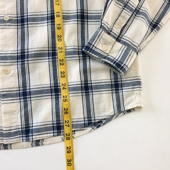 A.P.C. Mens Large 100% Cotton Checked Button Down Collar Shirts Navy Blue/White - Picture 13 of 15